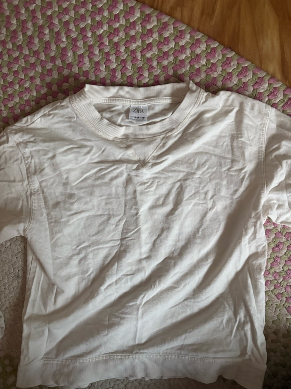 Zara White Crewneck Long Sleeve Top